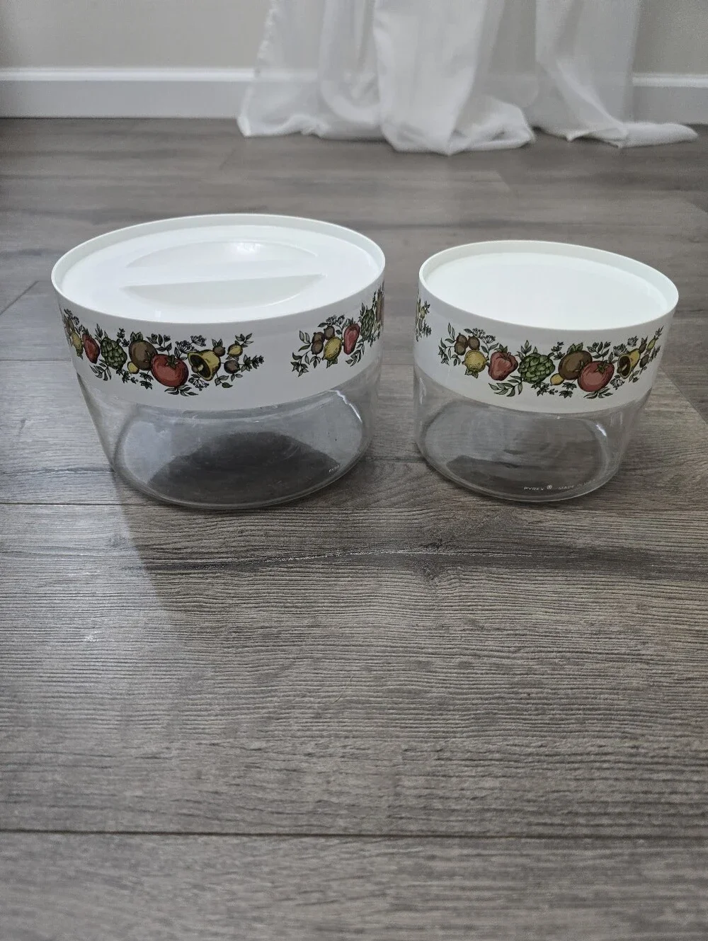 Pyrex Spice of Life See 'N Store Canisters Set Of 2 Retro Vintage Decor